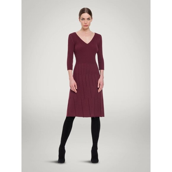 NWT Wolford Merino Rib Dress Port Royale Size Large $720 - Picture 1 of 9